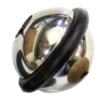 Reflective sphere with black rubber ring around center