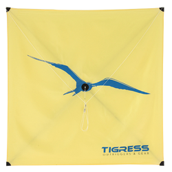 Yellow kite with blue bird