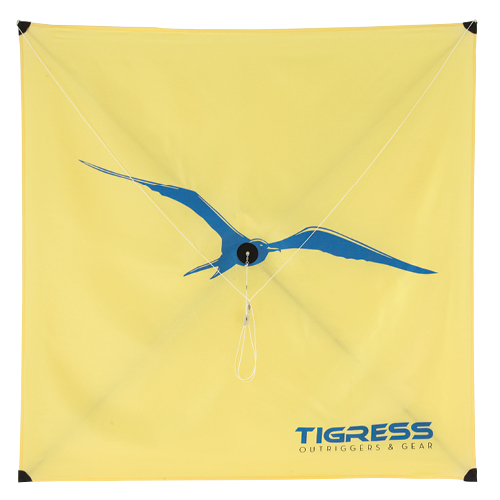 Yellow kite with blue bird