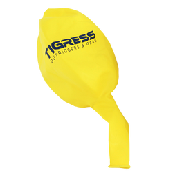 Yellow balloon with Tigress logo