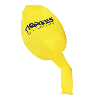 Yellow balloon with Tigress logo