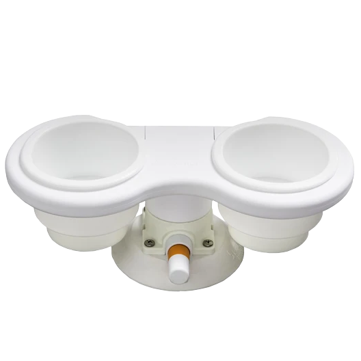 Horizontal white double cup holder
