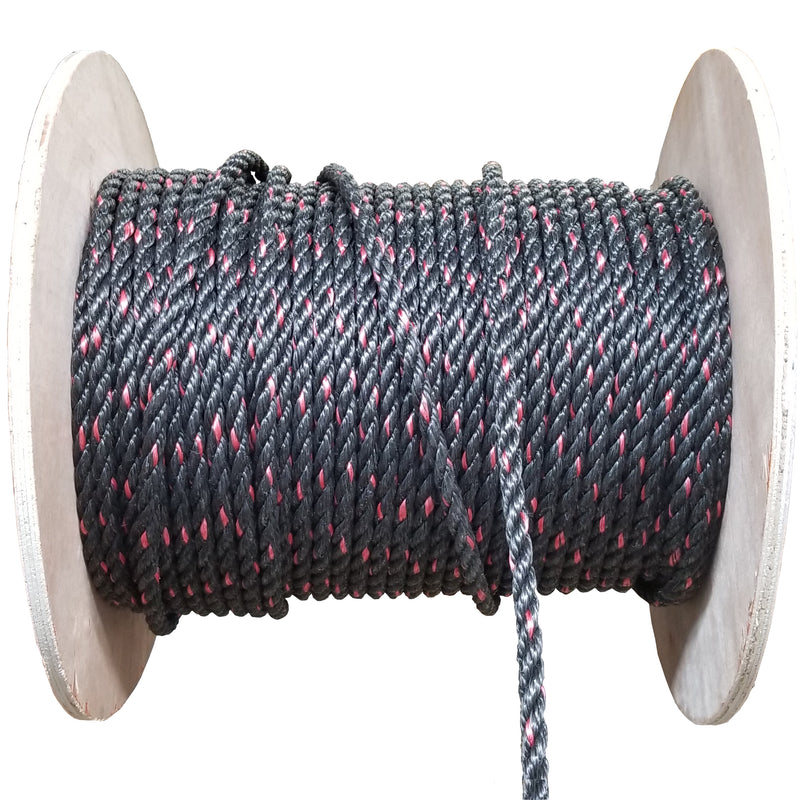 Black and red rope on a spool