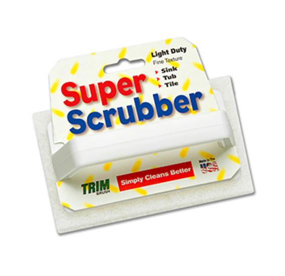 White scrubber with retail packaging