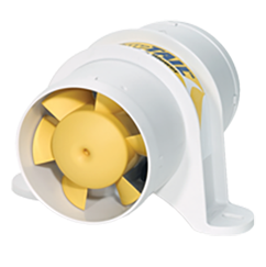 Yellow fan in white casing