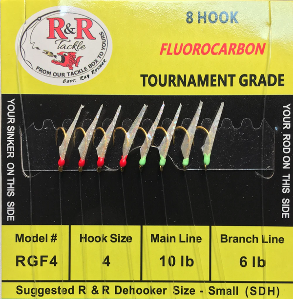 RGF4 Fluorocarbon Bait Rig 4 red and 4 green head