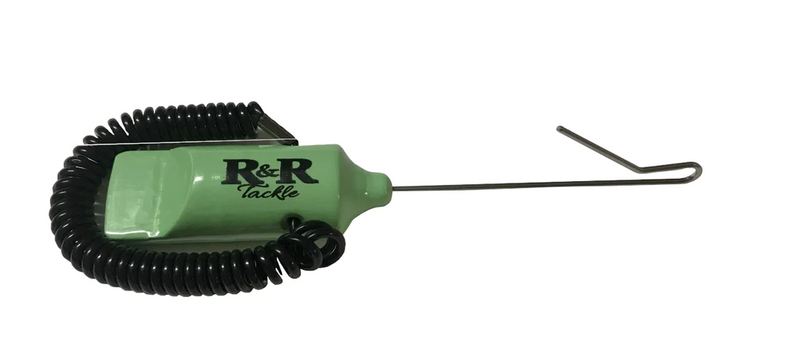 Small Wristband Dehooker with green handle and coiled black wristband