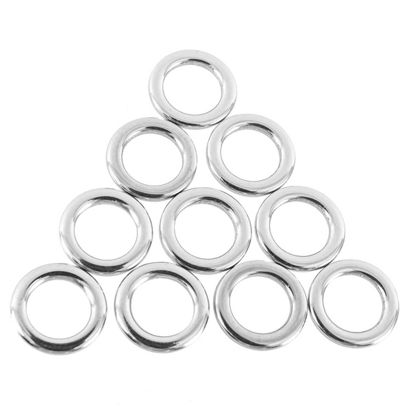 10 STAINLESS STEEL KITE RINGS