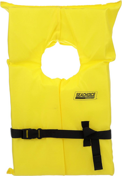 Yellow seachoice foam life jacket