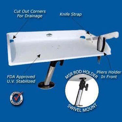 fishing rod bait holders Deep Blue Marine 21 x 12" Bait Table/Filet Board