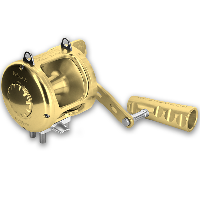 alitecno fishing reels Alutecnos Albacore Veloce 20 Conventional Reel Gold