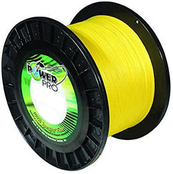 Bright yellow braid on black spool.