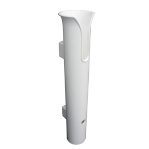White molded plastic rod holder