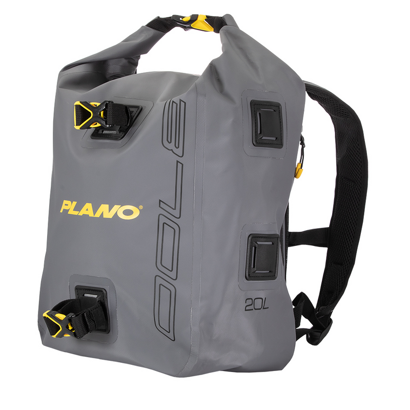 Grey and yellow waterpoof backpack 