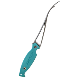 Stainless steel shrimp cleaner with teal handle