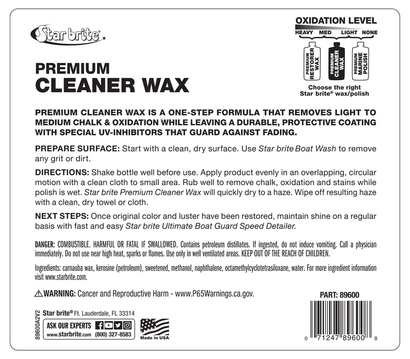 Premium Cleaner Wax back