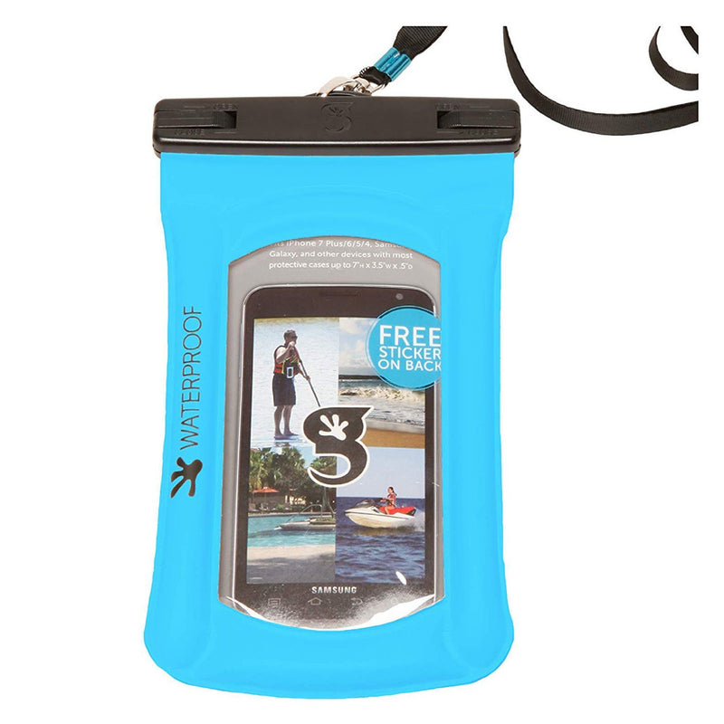 Float Phone dry bag neon blue
