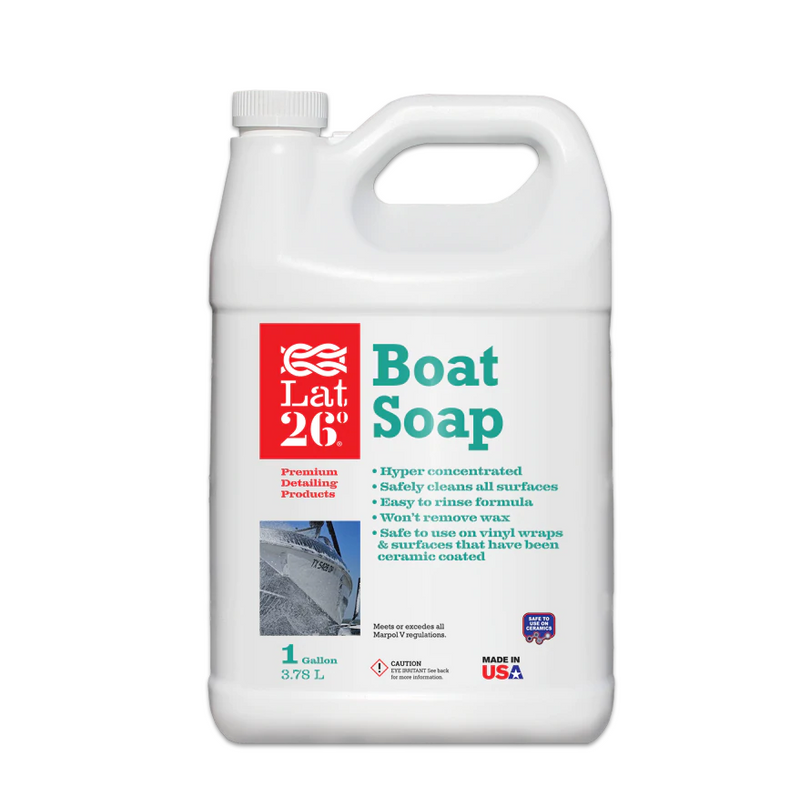White gallon bottle of boat soap