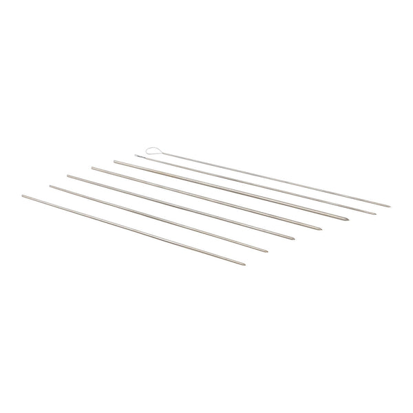 Diamond Pro Splice Kit - 5 threading needles in various sizes, 1 medium loop splicing needle, and 1 medium reverse latch needle