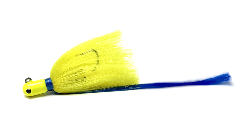 Flarehawk Jig Chartreuse Head / Chartreuse Skirt / Blue Streamer Tail