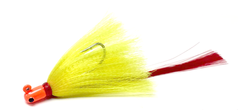 Flarehawk Jig Orange Head / Chartreuse Skirt / Red Streamer Tail