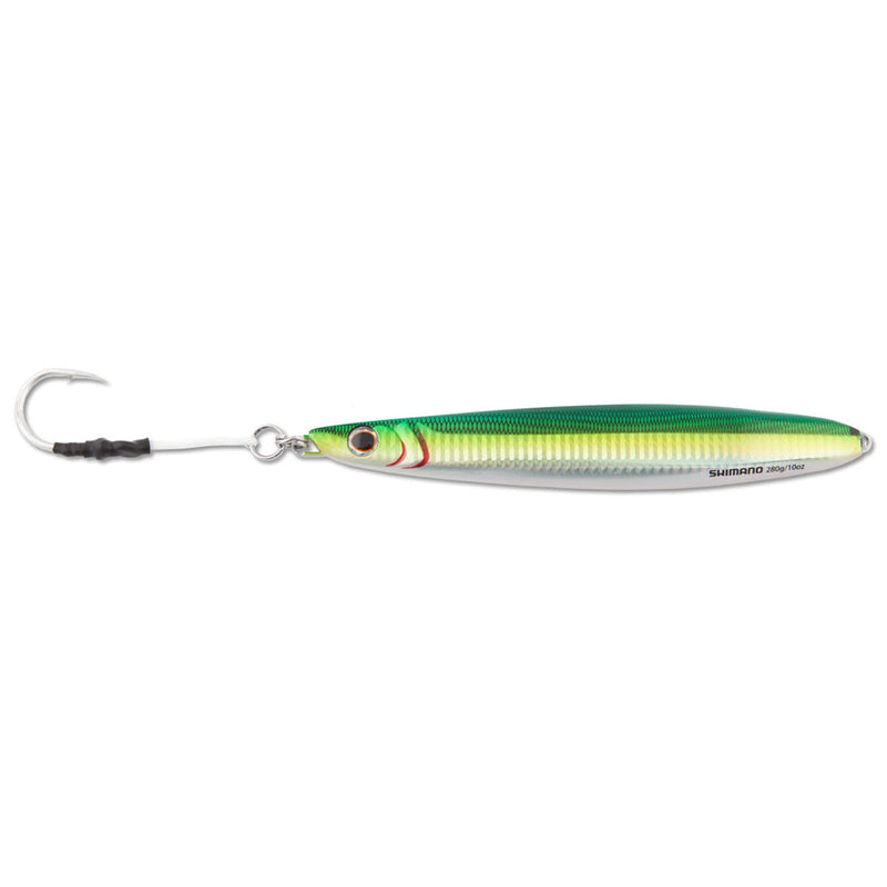 Butterfly flat-side jig - Green Silver with hook