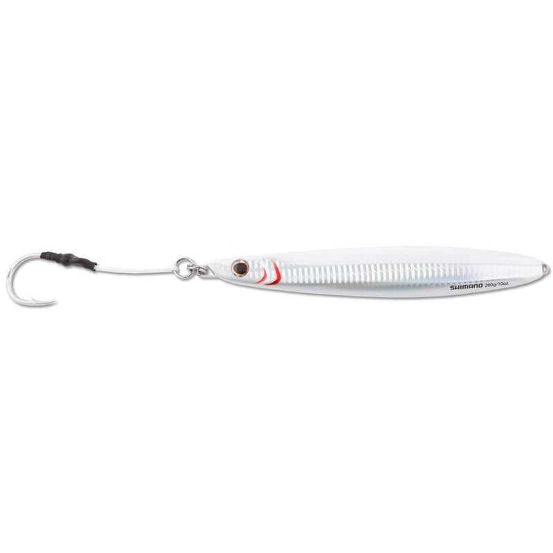 Butterfly flat-side jig - White Silver with hook