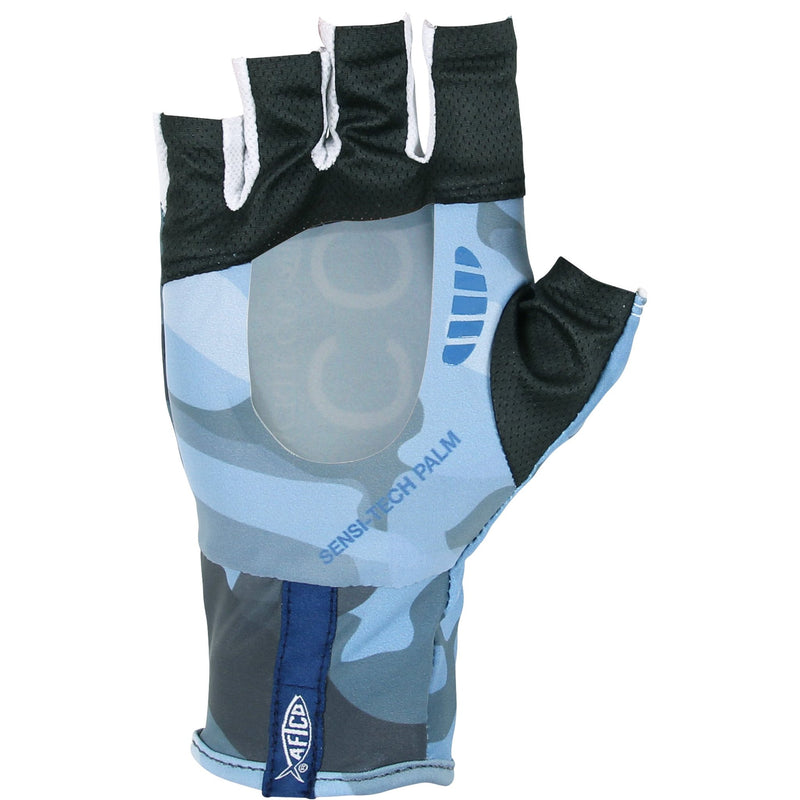 Solago Sun Glove in Blue Camo showing palm side