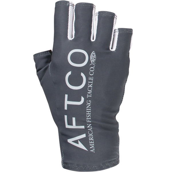 Solago Sun Glove - Charcoal - back of hand with Aftco logo