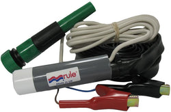 Inline Submersible Pump Kit showing pump, nozzle, hose and battery clips