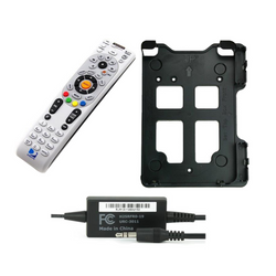 White Remote With black mount and cable