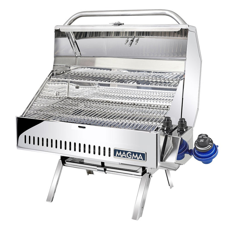 Silver open gas grill