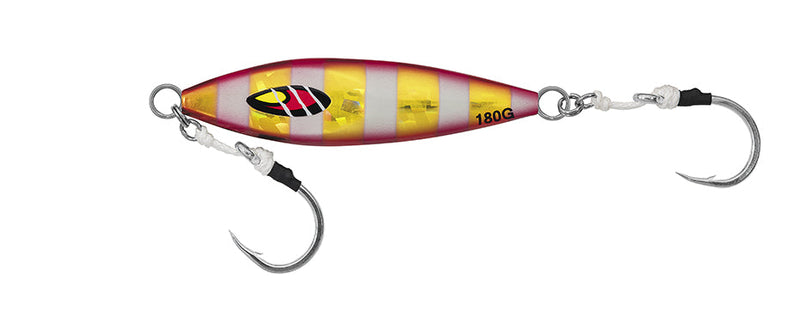 Mr. Slow Jig Zebra Red Gold 180g jig with 2 hooks