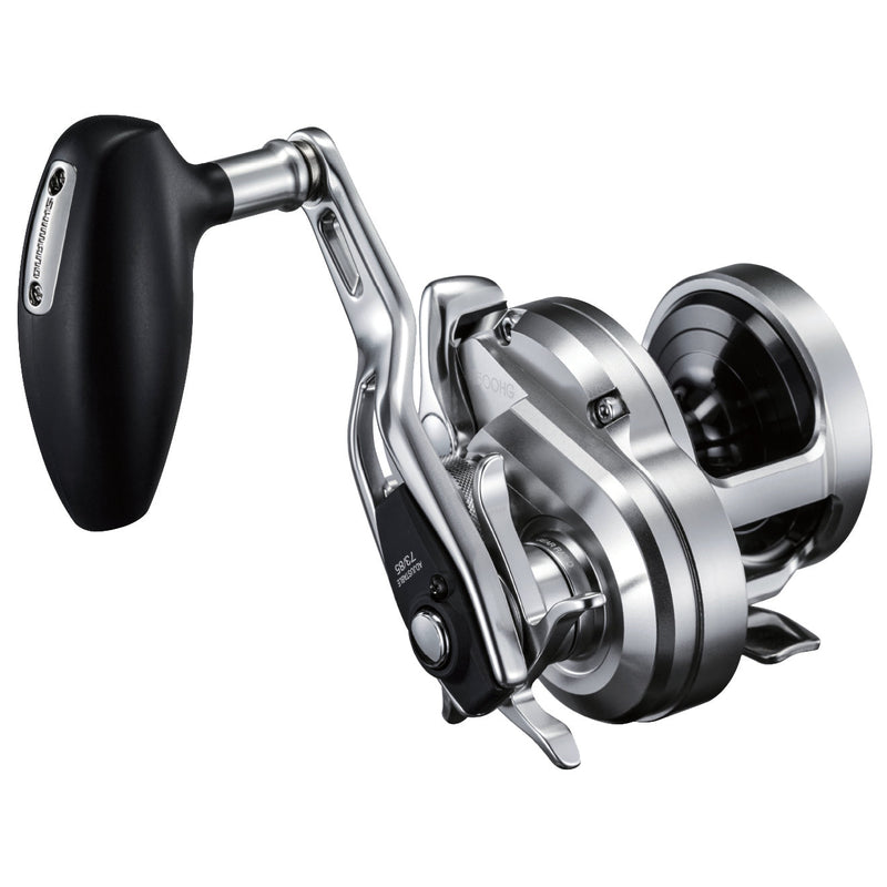 Shimano Ocea Jigger reel angled view silver