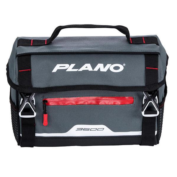 3600 grey red and black soft tackle box