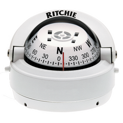 White compas with surface mount