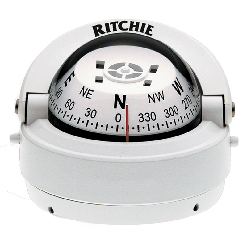 White compas with surface mount