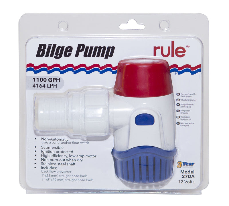 1100 GPH Bilge Pump 27DA in package