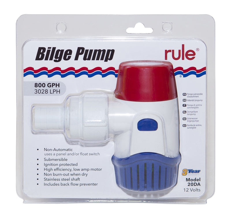 Bilge Pump 800 GPH in package 20DA