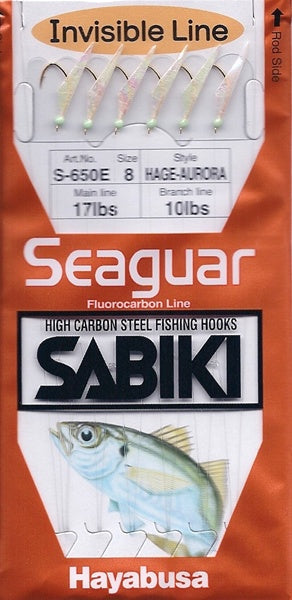 S-650E Seaguar Sabiki Hayabusa high carbon steel fishing hooks size 8