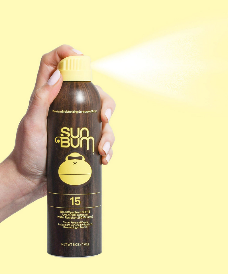 6 ounce sunscreen spray in use