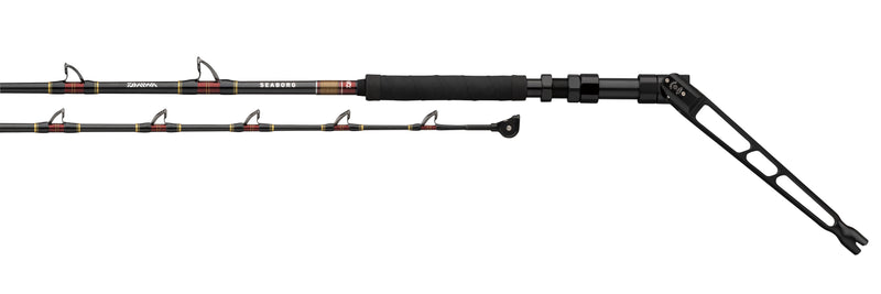 Daiwa Seaborg Rod showing Winthrop Adjusta Butt, grip, guides and tip