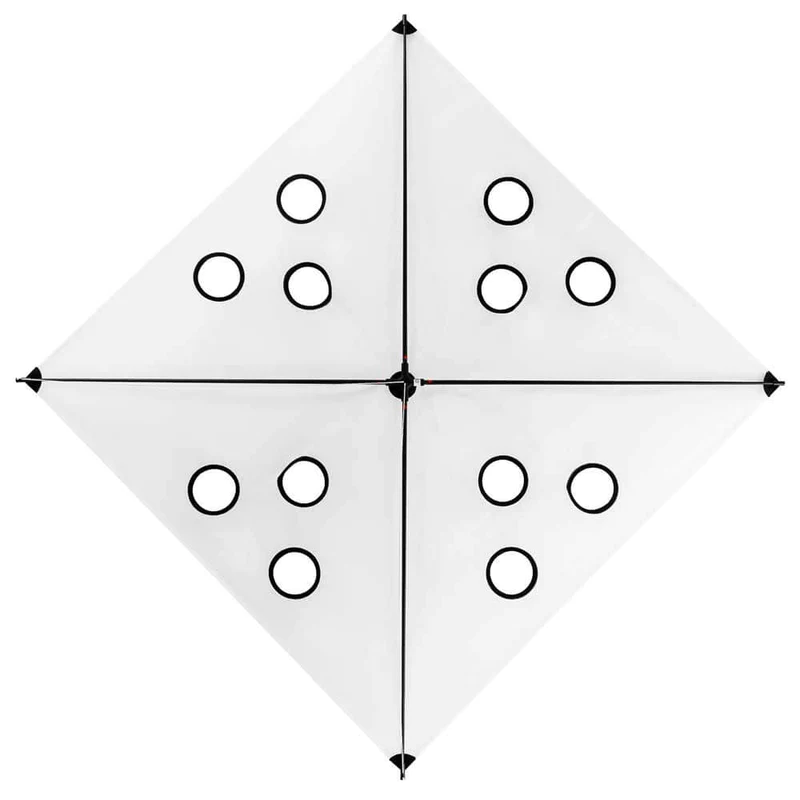 SFE 12-Hole Extra Heavy Wind White Kite (20-30MPH)