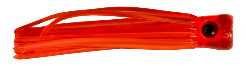 Vibrant red squid with black eye in a stubby-cylindrical head
