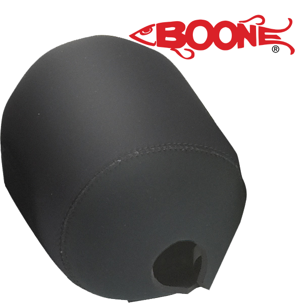 Black reel cover with Boon logo off the item