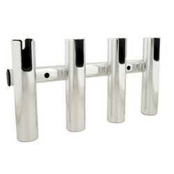 Brushed aluminum 4 rod holder