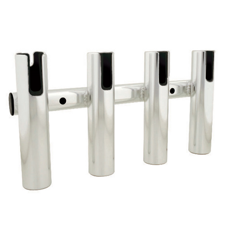 Brushed aluminum 4 rod holder