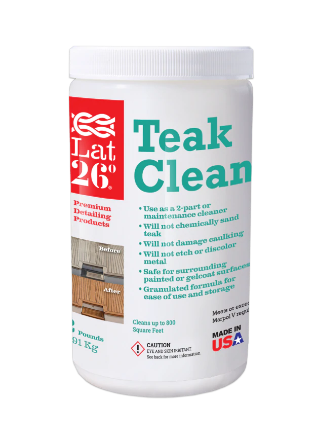 White container of teak clean 2lb