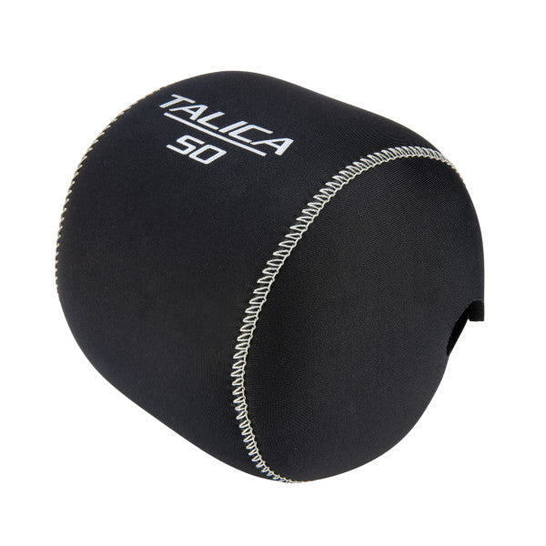 Talica 50 black reel cover with white lettering