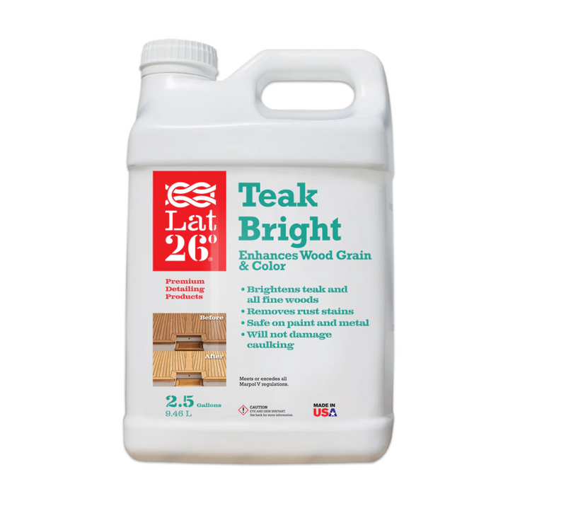 White container for teak bright 2.5 gallon